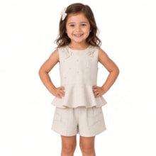 Conjunto Feminino Blusa com Laço e Shorts Tecido 2290 - Carol e Dani