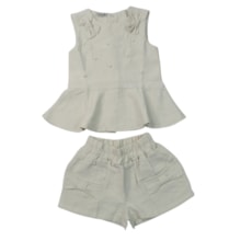 Conjunto Feminino Blusa com Laço e Shorts Tecido 2290 - Carol e Dani