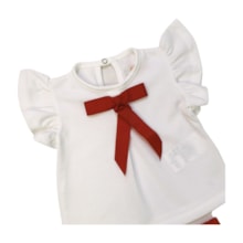 Conjunto Feminino Blusa com Laço e Shorts Tecido 9368 - Time Kids