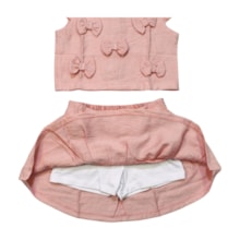 Conjunto Feminino Blusa com Laços e Saia Crepe 2138 - Carol e Dani