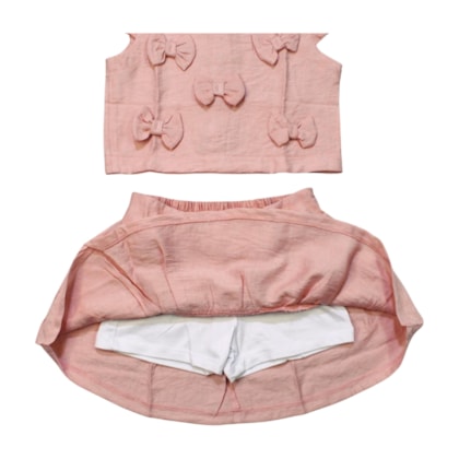 Conjunto Feminino Blusa com Laços e Saia Crepe 2138 - Carol e Dani