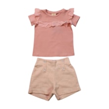 Conjunto Feminino Blusa com Lesi e Shorts Tweed 37090 - Angerô 