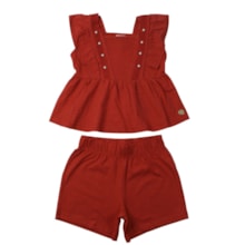 Conjunto Feminino Blusa com Pérolas e Shorts A5407 - Alakazoo