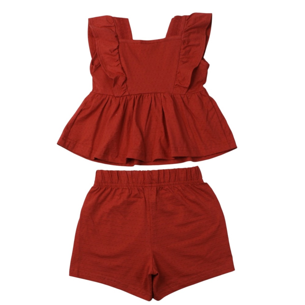 Conjunto Feminino Blusa com Pérolas e Shorts A5407 - Alakazoo