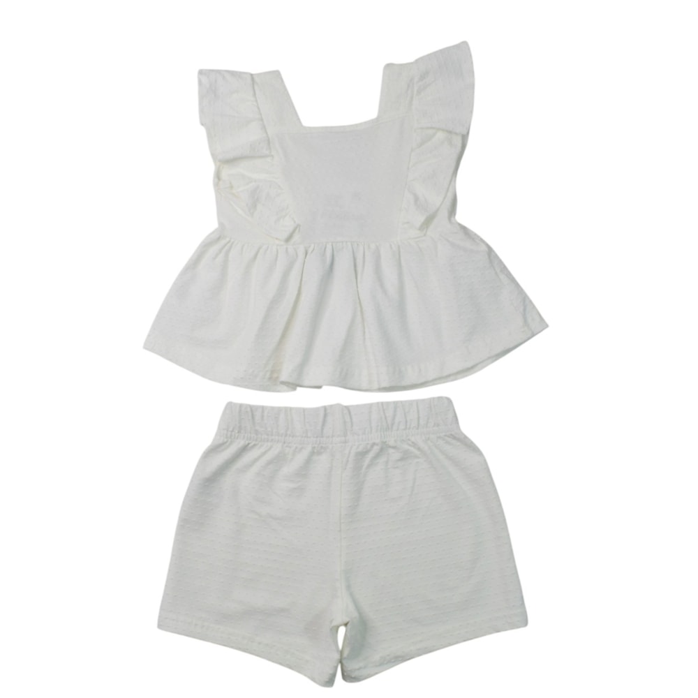 Conjunto Feminino Blusa com Pérolas e Shorts A5407 - Alakazoo