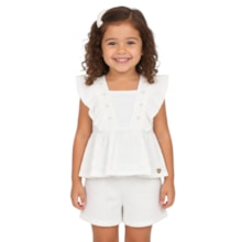 Conjunto Feminino Blusa com Pérolas e Shorts A5407 - Alakazoo