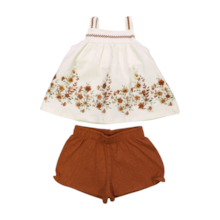 Conjunto Feminino Blusa com Picueta Estampada Flores e Shorts 2000381 - Milon    