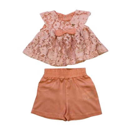 Conjunto Feminino Blusa com Renda e Shorts Tecido 60622 - D+ Baby 