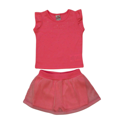 Conjunto Feminino Blusa com Strass e Saia Tule 26424 - Brandili 