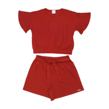 Conjunto Feminino Blusa com Strass e Shorts 46817 - Alakazoo 