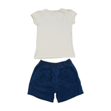 Conjunto Feminino Blusa com Strass e Shorts Jeans 22769 - Glinny 