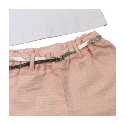 Conjunto Feminino Blusa Corações e Shorts com Cinto 15101 - Hrradinhos