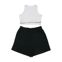 Conjunto Feminino Blusa Cropped Canelada Shorts Moletinho 33525 - Based
