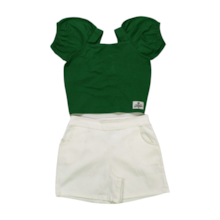 Conjunto Feminino Blusa Cropped e Shorts Sarja 4248 - Dila 