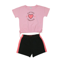 Conjunto Feminino Blusa Cropped Forever e Shorts Moletinho 43622 - Boca Grande 