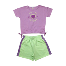 Conjunto Feminino Blusa Cropped Forever e Shorts Moletinho 43622 - Boca Grande 