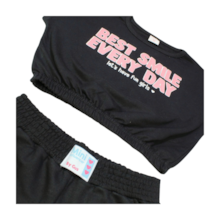 Conjunto Feminino Blusa Cropped Smile e Shorts Moletinho 6405 - By Gus 