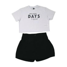 Conjunto Feminino Blusa Days Shorts Saia Tecido - 2584 - itgirl  