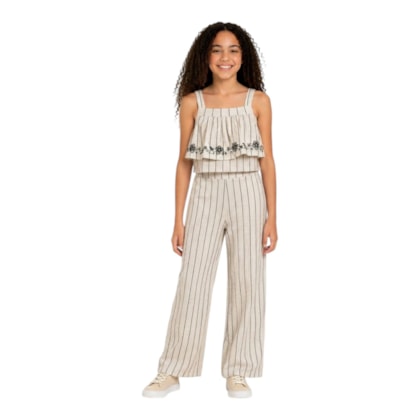 Conjunto Feminino Blusa e Calça Listrada A0292 - Alakazoo
