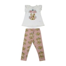 Conjunto Feminino Blusa e Legging Estampada Ursos 2001021 - Milon 