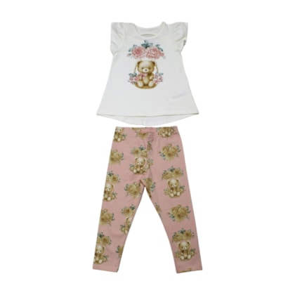 Conjunto Feminino Blusa e Legging Estampada Ursos 2001021 - Milon 
