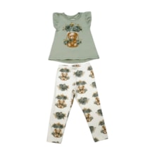 Conjunto Feminino Blusa e Legging Estampada Ursos 2001021 - Milon 
