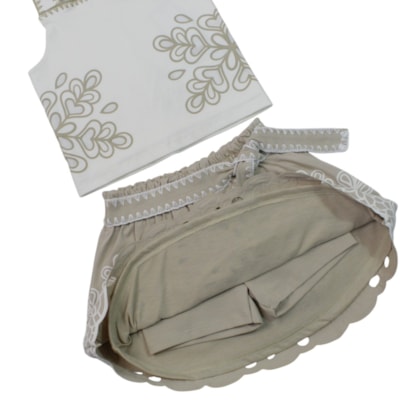Conjunto Feminino Blusa e Saia Bordada 2001773 - Milon