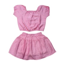 Conjunto Feminino Blusa e Saia com Elástico 858 - Lit  