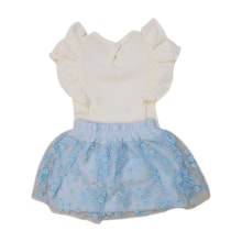 Conjunto Feminino Blusa e Saia com Tule Flores 33019 - Iaze 