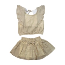 Conjunto Feminino Blusa e Saia Crepe Laço 2119 - Carol e Dani