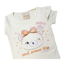 Conjunto Feminino Blusa e Saia Estampada Ursinha 1550 - Le Petit