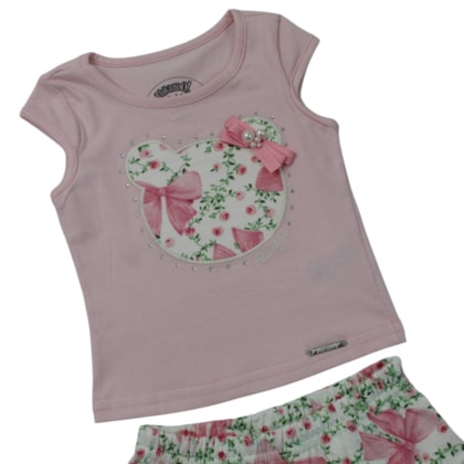 Conjunto Feminino Blusa e Saia Estampada Ursos A0357 - Alakazoo