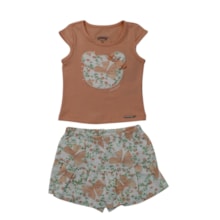 Conjunto Feminino Blusa e Saia Estampada Ursos A0357 - Alakazoo