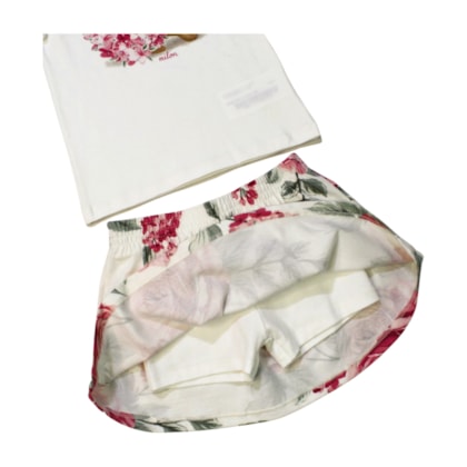 Conjunto Feminino Blusa e Saia Floral 2001022 - Milon  