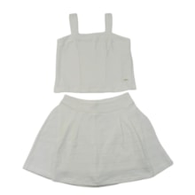 Conjunto Feminino Blusa e  Saia Jacquard 23608 - Modme