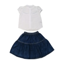 Conjunto Feminino Blusa e Saia Jeans 8254 - Mini Miss  