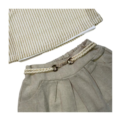 Conjunto Feminino Blusa e Saia Linho 2116 - Carol e Dani