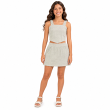 Conjunto Feminino Blusa e Saia Tecido com Pérolas 968A - Lit