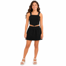 Conjunto Feminino Blusa e Saia Tecido com Pérolas 968B - Lit