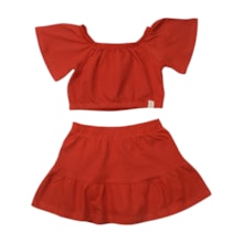 Conjunto Feminino Blusa e Saia Trabalhada 46103 - Kely Kety 