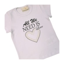 Conjunto Feminino Blusa e Saia Tule Corações 8220 - Serelepe 