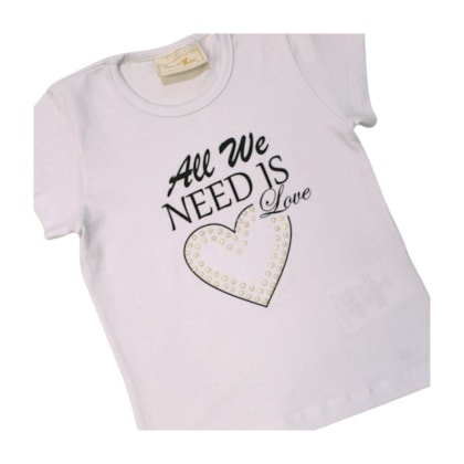 Conjunto Feminino Blusa e Saia Tule Corações 8220 - Serelepe 