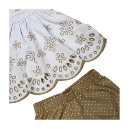 Conjunto Feminino Blusa e Shorts Bolinhas 2001212 - Milon 