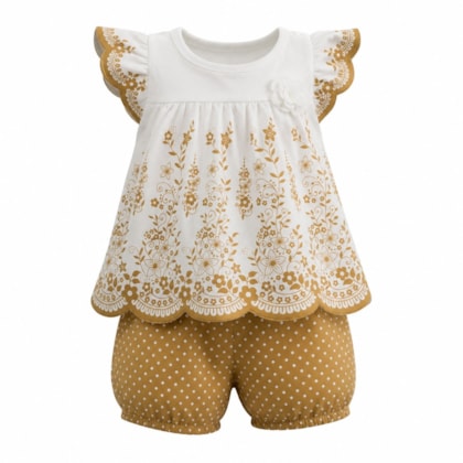 Conjunto Feminino Blusa e Shorts Bolinhas 2001844 - Milon