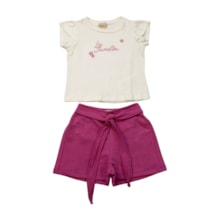 Conjunto Feminino Blusa e Shorts com Laço 37117 - Angerô 