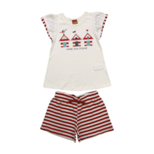 Conjunto Feminino Blusa e Shorts com Listras 1000211 - Kyly 