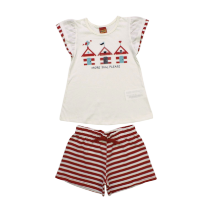 Conjunto Feminino Blusa e Shorts com Listras 1000211 - Kyly 