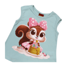 Conjunto Feminino Blusa e Shorts Estampa Esquilo 1000986 - Kyly