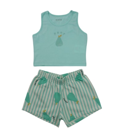 Conjunto Feminino Blusa e Shorts Estampa Frutas 27239 - Brandili