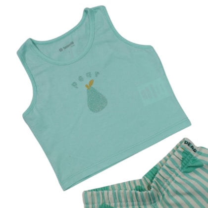 Conjunto Feminino Blusa e Shorts Estampa Frutas 27239 - Brandili